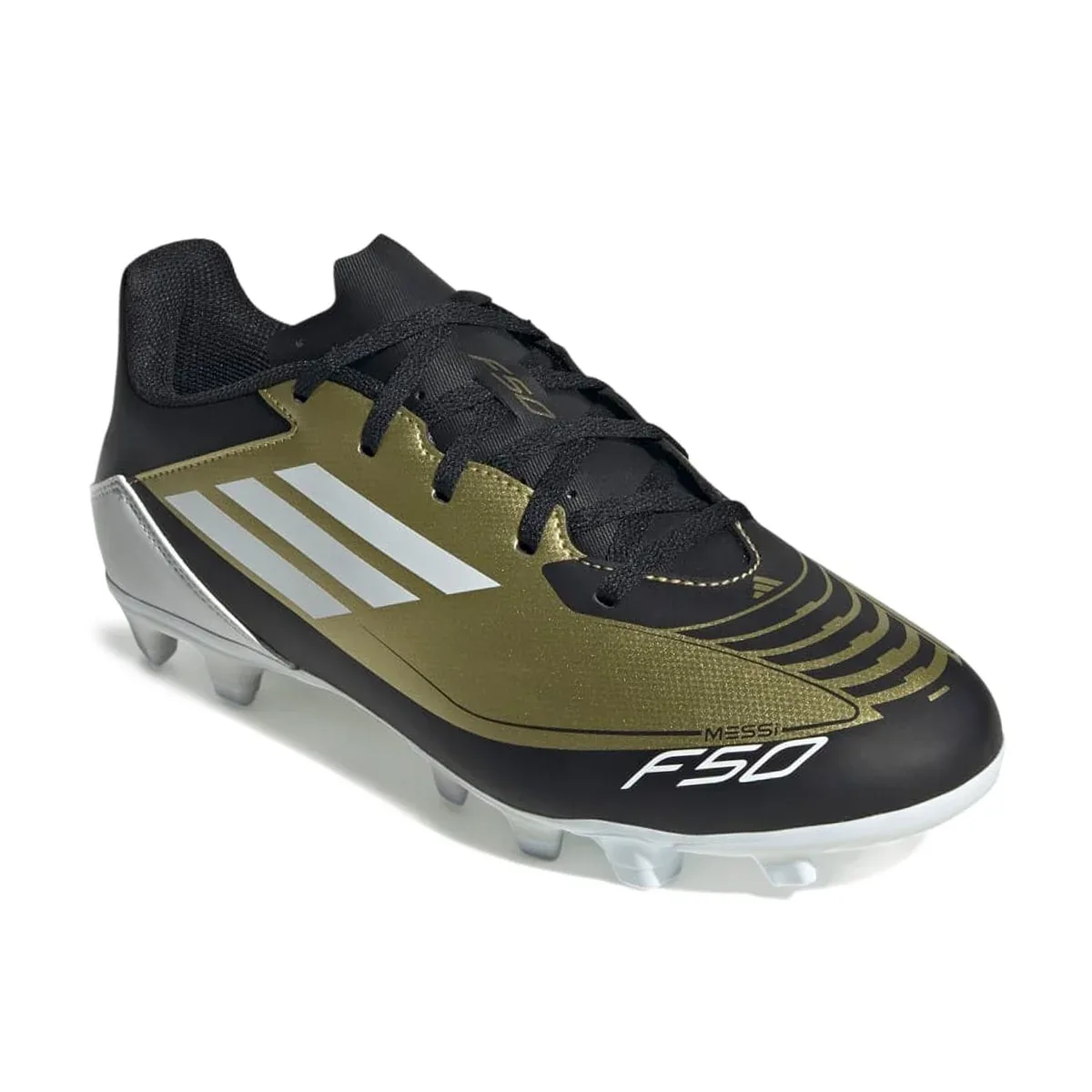 Chuteira Adidas F50 Club Messi Campo - Dourado/Preto - foto 2